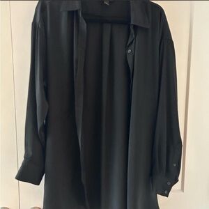 Banana Republic Women’s Oversized Black Satin Shirt